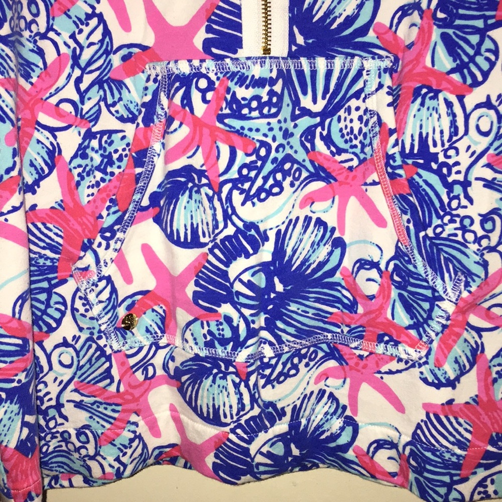 Lilly Pulitzer She She Shells Skipper Popover Sz L - Picture 2 of 4
